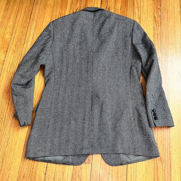 American Craftsman Blazer Mens 40 Herringbone Black Wool Sport Coat - Picture 4 of 13